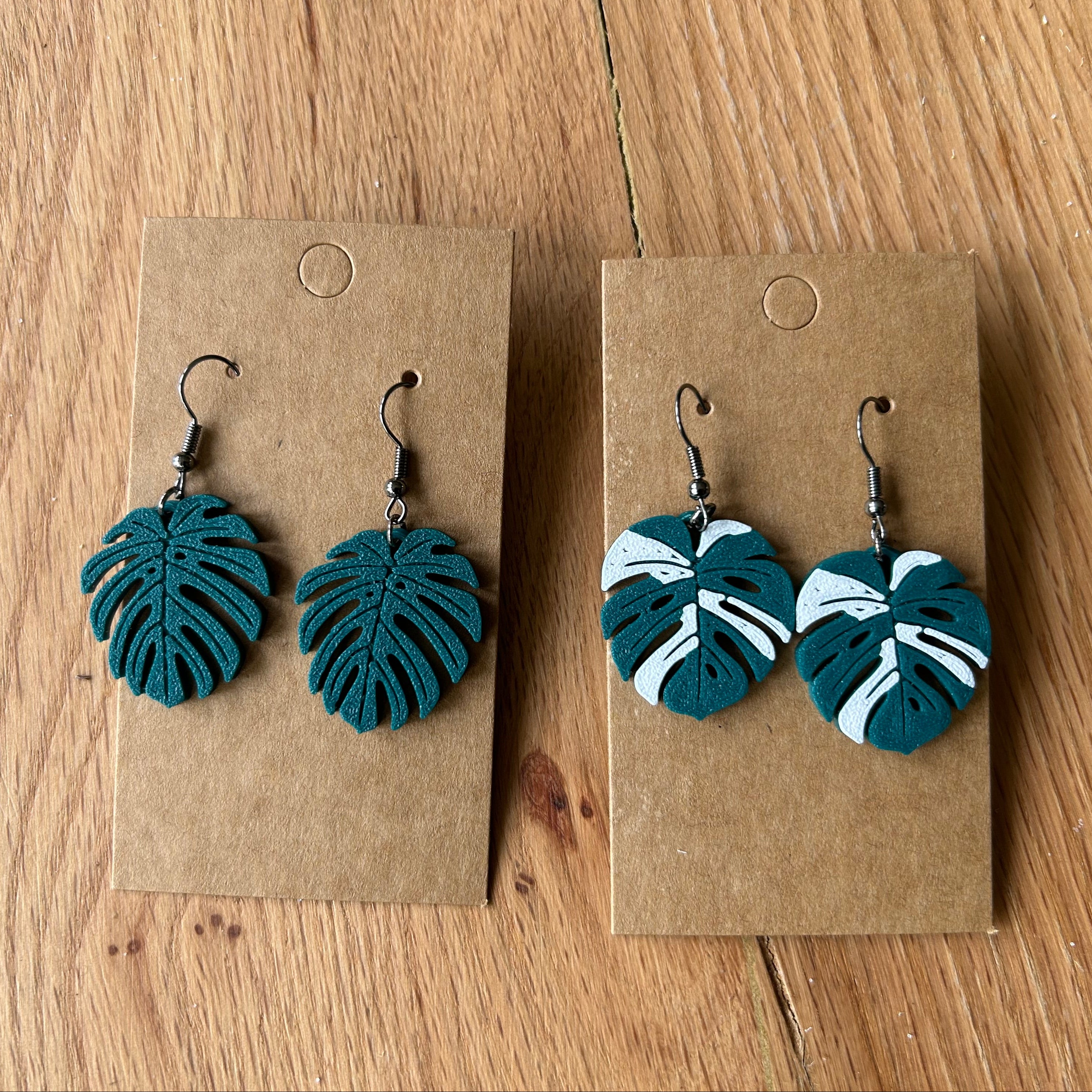 Oorbellen 'Monstera' and 'Monstera Albo'